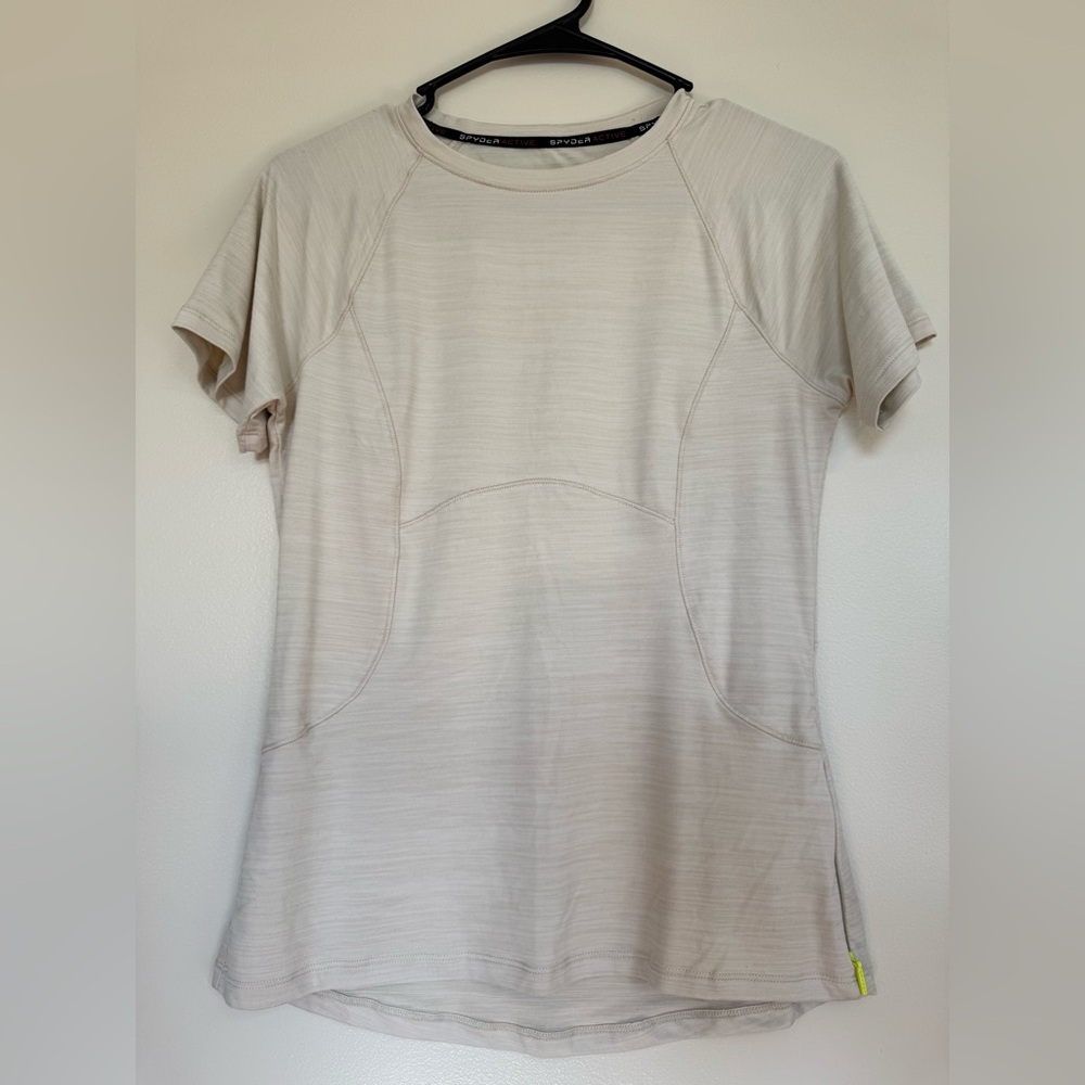 🕷️ Spyder Active Top w Pockets Running Workout Fitness Athletic Short Sleeve Tee